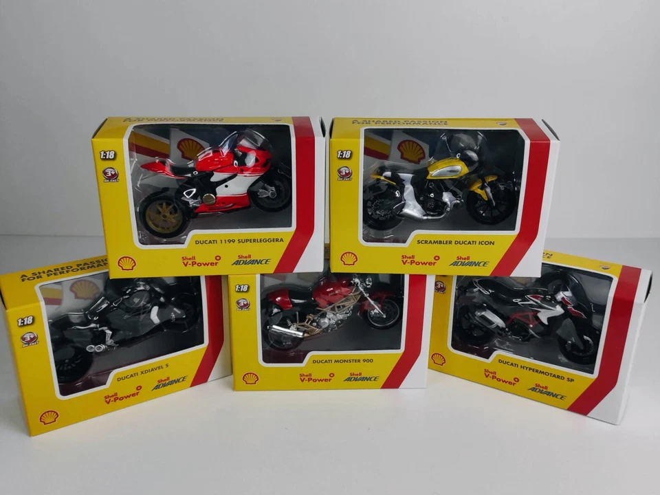Burago Shell V-Power Ducati Motorcycles 1/18 New in Box - Image 1 of 4