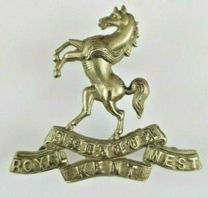 Viktorianisches Royal West Kent Regiment Militär Mützenabzeichen - 3 Bandanstöße hinten - Bild 1 von 3
