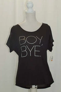 Material Girl Juniors Short-Sleeve Cold-Shoulder Graphic T-Shirt Black S - Picture 1 of 5