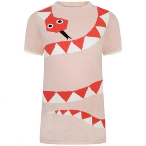 Stella McCartney L64320 Girls Pink Snake Print Sweater Dress Size 14+ - Picture 1 of 2