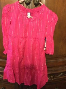 GAP Kids Girl's Long Sleeve Ruffle Sleeve Graphic Print Dress - Picture 1 of 5