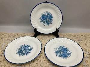 Corelle Blau Samt Rose Salatteller mit Wirbelrand 7 1/4" Wirbel 3er Set - Bild 1 von 6