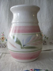Studio ART Stoneware FLOWER VASE Hand thrown Pottery 6"Tall floral decoration EC - Picture 1 of 9
