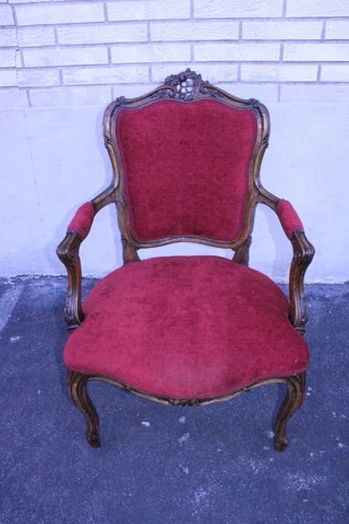Elegant 19th C. Country French Beechwood Side Accent Chair, New Upholstery Cover