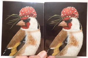 2 Hester & Cook Cards Chauncey The Goldfinch By Vicki Sawyer Blank Inside Bird - Picture 1 of 4