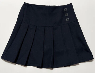 ARROW Size 10 Navy Blue Uniform Scooter Buttons Skort Skirt School Girls - Image 1 of 4