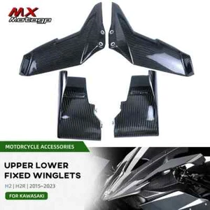 Fit For KAWASAKI NINJA H2 H2R 2016-2022 Motor Carbon Fiber Upper Lower Wings - Bild 1 von 23