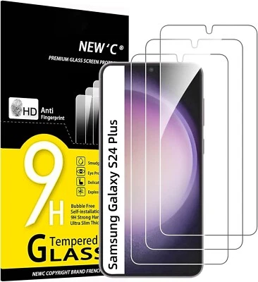 BRANDED Samsung Galaxy S24 Plus S24+ Screen Protector Tempered Glass Bubble Free 3 Pack