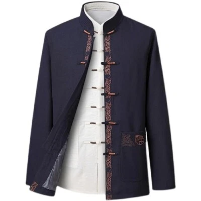 Nuevo Traje de Hombre Bordado Tai Chi Tang Chino Tradicional Lino Kung Fu Wushu Foto 1 de 4