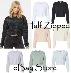 Independent Trading Co. Women's Lightweight Crop Crewneck Sweatshirt AFX24CR - Picture 1 of 28