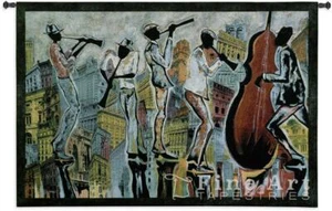 Jazz Reflections I Contemporary Modern Wall Tapestry - Picture 1 of 1