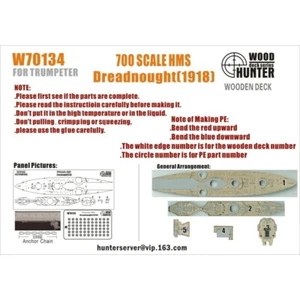 Hunter W70134 1/700 Wood Deck HMS DREADNOUGHT 1918 FOR TRUMPETER 06706 - Imagen 1 de 2