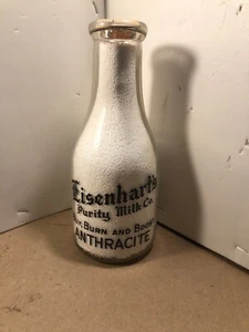 Eisenharts Dairy quart milk bottle. WWII airplanes, Shamokin, PA Anthracite Mine - Picture 1 of 6