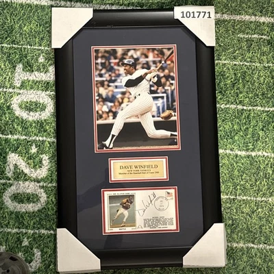 🔥Dave Winfield Signed Envelope PSA COA Framed NY Yankees Framed 24”x15” - Image 1 of 4