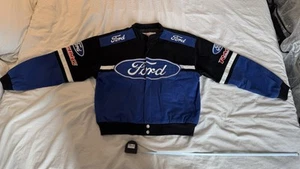 VINTAGE RACING CHAMPIONS ABBIGLIAMENTO FORD RACING FULL ZIP BOMBER STYLE GIACCA TAGLIA M - Foto 1 di 15