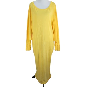 Free People Beach Lifestyle Maxi Dress Size S Yellow Dolman Sleeve Off Shoulder - Picture 1 of 8