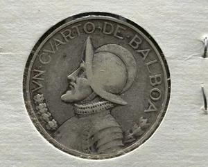 1934 Panama 1/4 Balboa ( Medio Balboa) .90 Silver San Francisco mint 90,000 - Picture 1 of 3