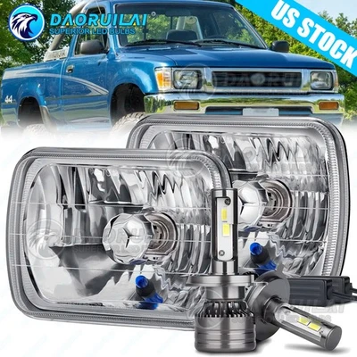 Pair 7x6'' 5x7 LED Headlights For Toyota Celica 1982 -1993 MR2 Tacoma Tercel - Image 1 of 4