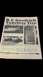 1953 BF Goodrich Life-Saver Tires PRINT AD Grip Blocks 1st In Tubeless VTG - Picture 1 of 1