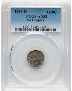 1840-O NO DRAPERY H10c PCGS AU53 ~ LOW MINTAGE SILVER SEATED LIBERTY HALF DIME - Bild 1 von 4