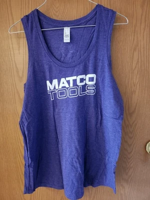 Matco Tools Graphic Shirred Racerback Tank Tri Blend Womens Top Large Purple - Image 1 of 4