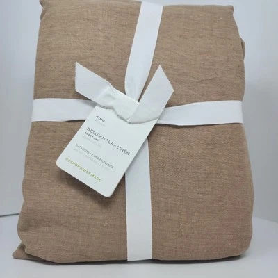 Juego de sábanas Pottery Barn Belgian Linen King bronce marrón nuevo con etiquetas 4 piezas Foto 1 de 4