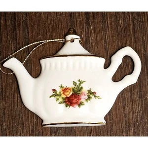 Vintage 1962 Royal Albert Old Country Roses 4" Porcelain Teapot Ornament - Picture 1 of 2