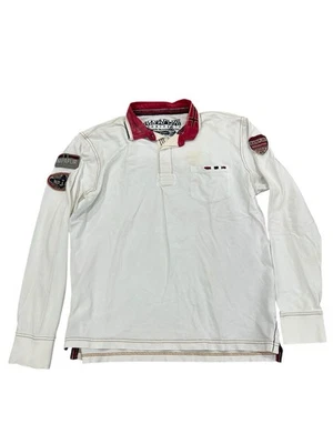 Napapijri Blanco Polo Rugby Manga Larga Camisa Logo Ropa de Calle Talla 2XL Foto 1 de 4