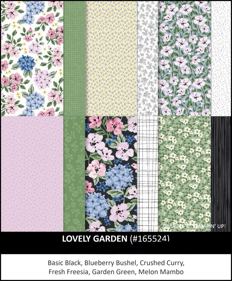 Stampin Up LOVELY GARDEN (24) Sheets 6x6 Designer Series Paper DSP! - Image 1 of 1