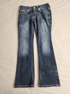 Ariat REAL Denim Jeans Bootcut Womens Size 29S 30x29 Dark Wash Mid Rise Western - Picture 1 of 10