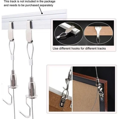 Efficient Adjustable Picture Hanging Solution Made of Stainless Steel 66lbs - Image 1 of 4