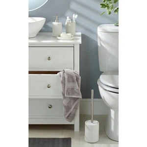 Bathroom accessory 2 Piece Ribbed Accessory Set - White - Picture 1 of 8
