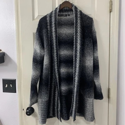 Brittany Black , Gray women long sleeves cardigan large black and gray - Image 1 of 4