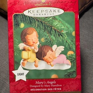 Hallmark Keepsake Mary’s Angels Lighted Ornament Mary Hamilton Sleeping Angels  - Picture 1 of 7