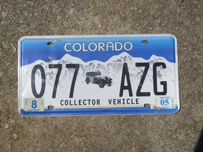 2005 Colorado Collector Vehicle License Plate Antique Collectable CO 077AZG - Image 1 of 4