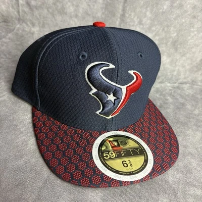Houston Texans New Era 59Fifty Equipado 6 3/8 Niños Azul Rojo Geométrico NFL NUEVO Foto 1 de 4