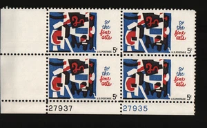 Bloque de cuatro placas de bellas artes 1964 5c Scott #1259 ST035 - Imagen 1 de 2