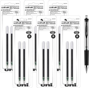 Uni-ball Signo Impact 207 Rt (Retractable) Refills, Black 13 Piece Set, - Picture 1 of 6