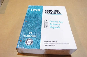 Used 1998 98 Pontiac Grand Am Achieva Skylark #3 Shop Repair Service Manual sms - Picture 1 of 3