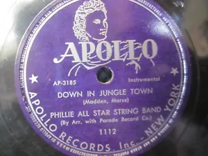 10" 78 rpm RECORD APOLLO AP-3184 PHILLIE ALL STAR STRING BAND BABY FACE / DOWN - Picture 1 of 2