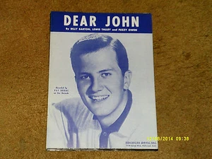 Pat Boone sheet music Dear John 1960 2 pages (VG+ shape) - Picture 1 of 1