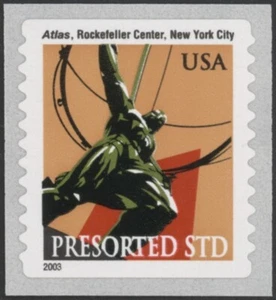 2003 US. Scott #3770. (10c) Atlas "2003" Date. Coil Single. MNH - Picture 1 of 1