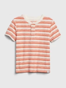 NWT Baby Gap Boys T-Shirt Top orange stripe henley you pick size - Picture 1 of 1