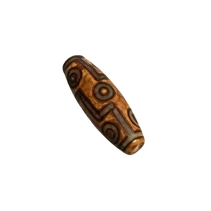 Alte tibetisch braune Dzi 9 Augen Amulett Anhänger Achat Perlen Halskette - Bild 1 von 6