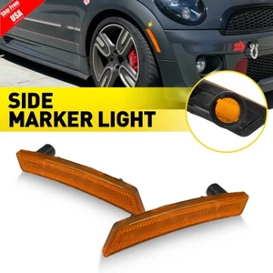 2X For Mini Cooper 07-15 Amber Rear Wheel Fender Side Marker Lights Housings Kit - Picture 1 of 11