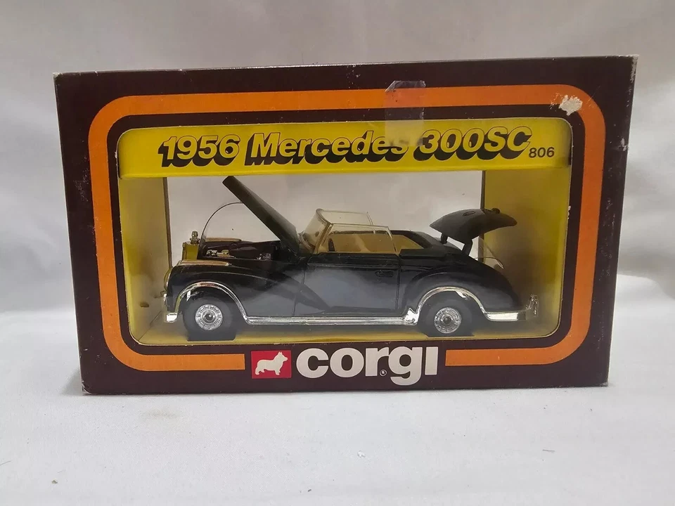  Corgi 50s Classics #806 1956 negro Mercedes 300SC en caja Gran Bretaña 1983 Foto 1 de 1