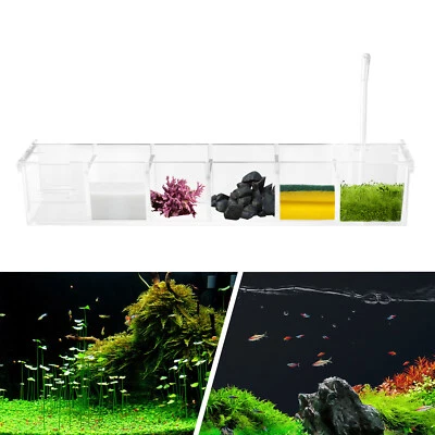 45 X 7 X 8cm 6-Grid Acrylic Clear Aquarium Fish Tank External Hang Filter - Image 1 of 4