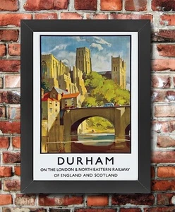 TX279 Vintage Durham England LNER Railway Framed Travel Poster Re-Print A3/A4 - Picture 1 of 1