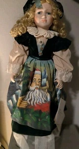 VTG 25" PORCELAIN HAND FINISHED CHRISTMAS AROUND THE WORLD DOLL CASSANDRA NOEL - Picture 1 of 10