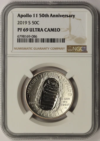 2019-S Apollo 11 50th Anniversary Modern Commemorative 50C PF 69 Ultra Cameo NGC Cover